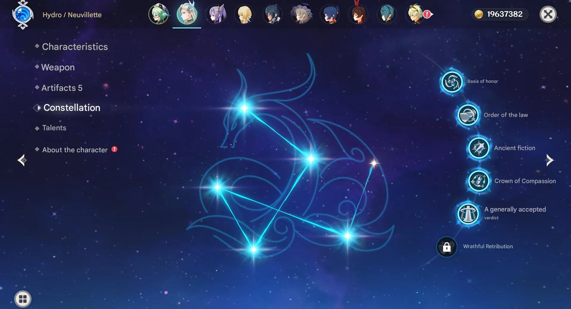 GI1174 C5 Neuvillette Starter AR53 with Diluc, Keqing, Qiqi 